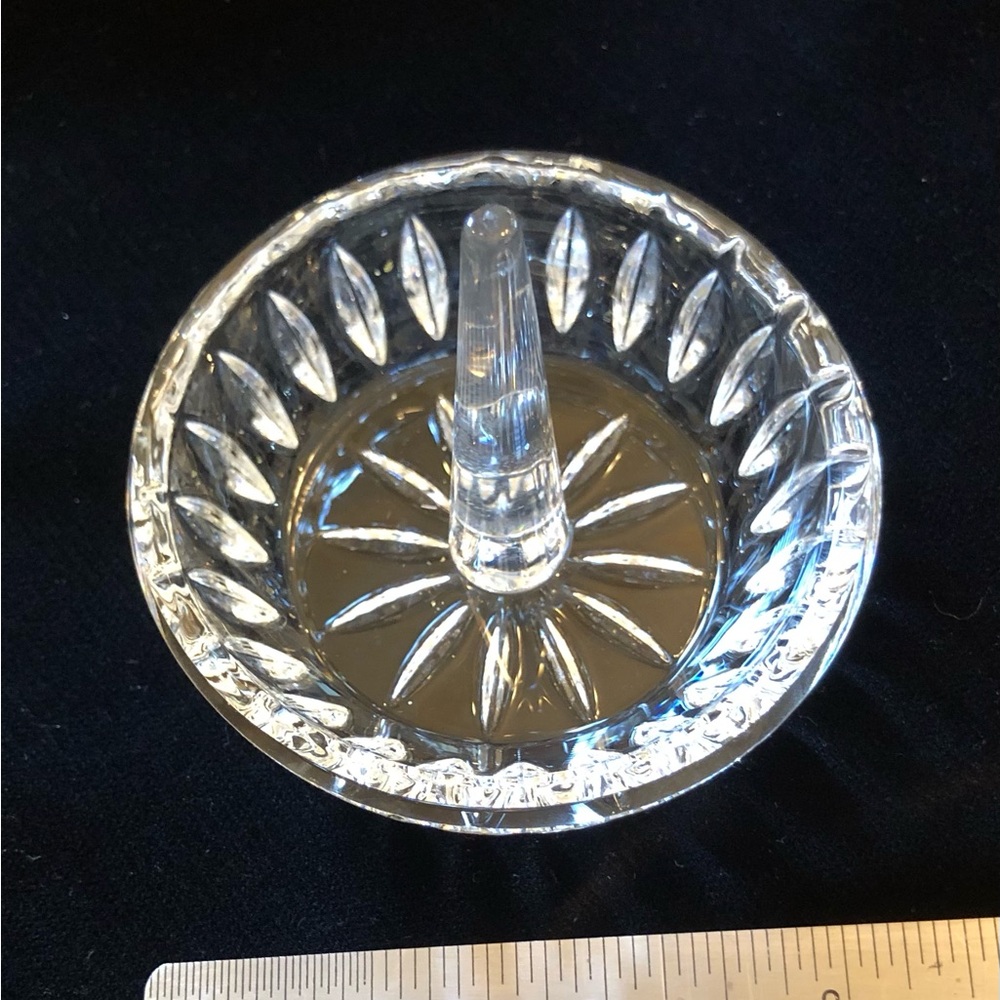 Crystal Ring holder dish Oleg Cassini NEW w/box and instructions, clear, vintage - Picture 5 of 10